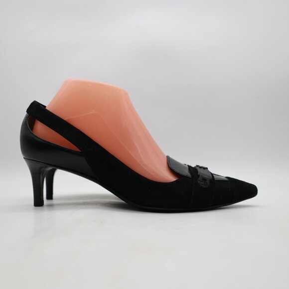 Tory Burch Black Suede/Leather Women's Size 8 M Stiletto Pump Pointed Toe - Picture 1 of 7